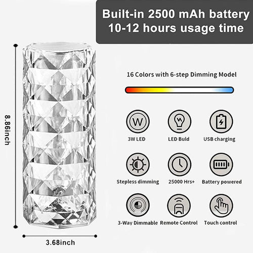 16-Colour Diamond Crystal LED Lamp